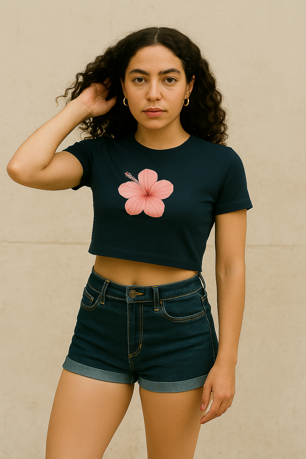 Pastel Hibiscus Crop Top | Summer Bloom Collection