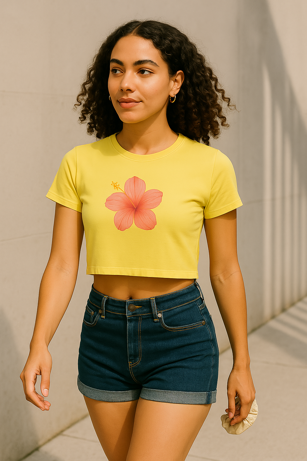 Pastel Hibiscus Crop Top | Summer Bloom Collection