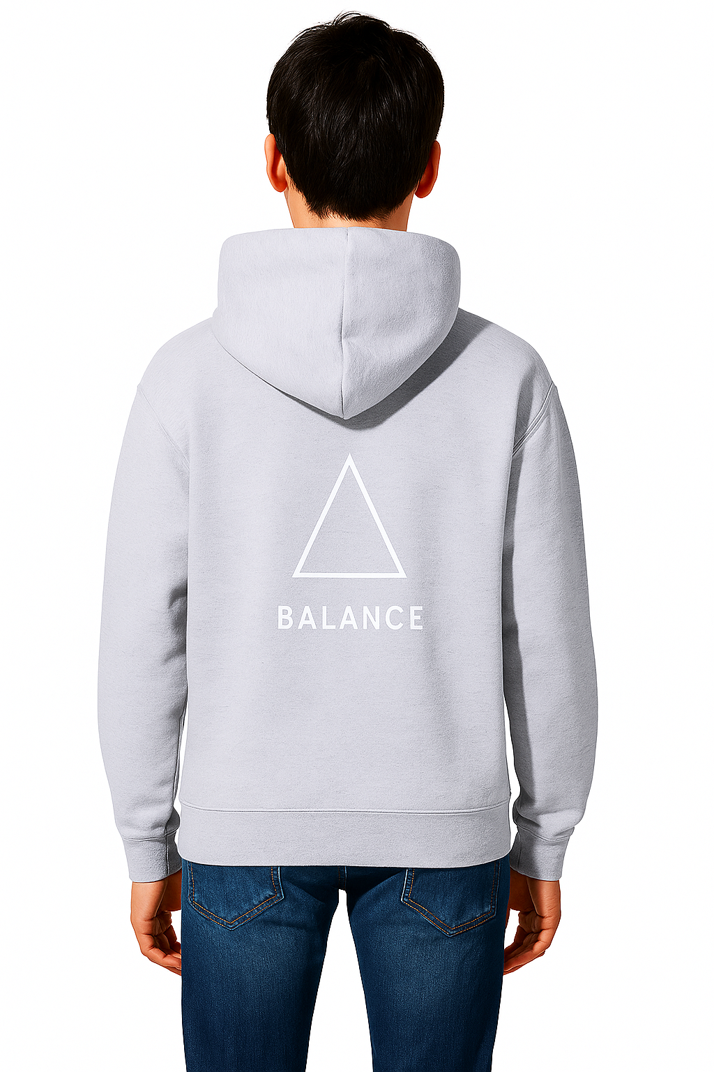 Minimalist "BALANCE" Triangle Black Hoodie – Unisex
