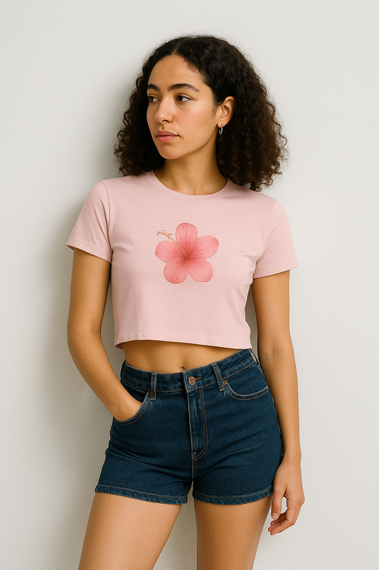Pastel Hibiscus Crop Top | Summer Bloom Collection