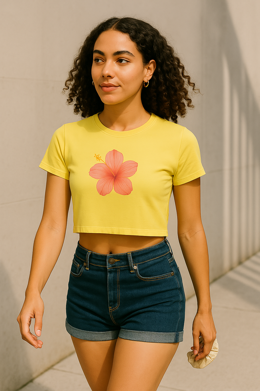 Pastel Hibiscus Crop Top | Summer Bloom Collection